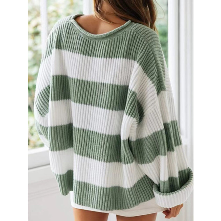 Round Neck Long Sleeve Sweater Apparel and Accessories