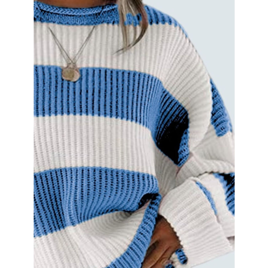 Round Neck Long Sleeve Sweater Apparel and Accessories