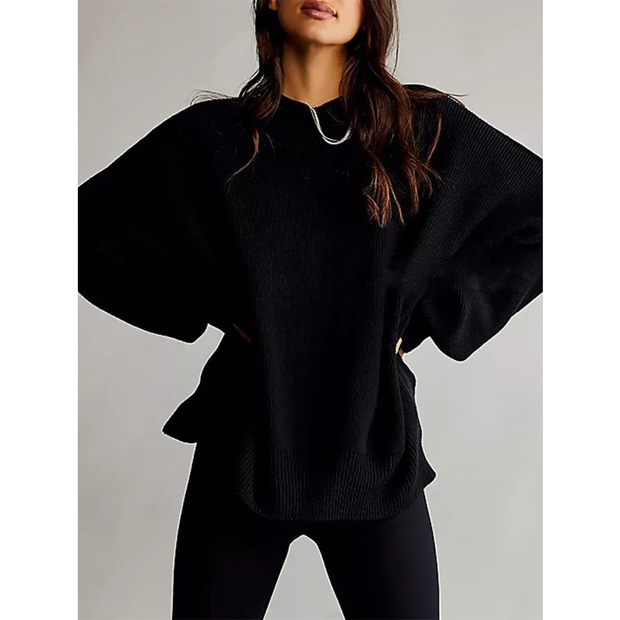 Round Neck Long Sleeve Sweater Apparel and Accessories