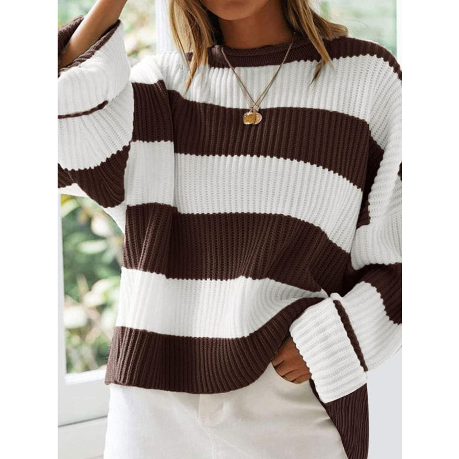 Round Neck Long Sleeve Sweater Apparel and Accessories