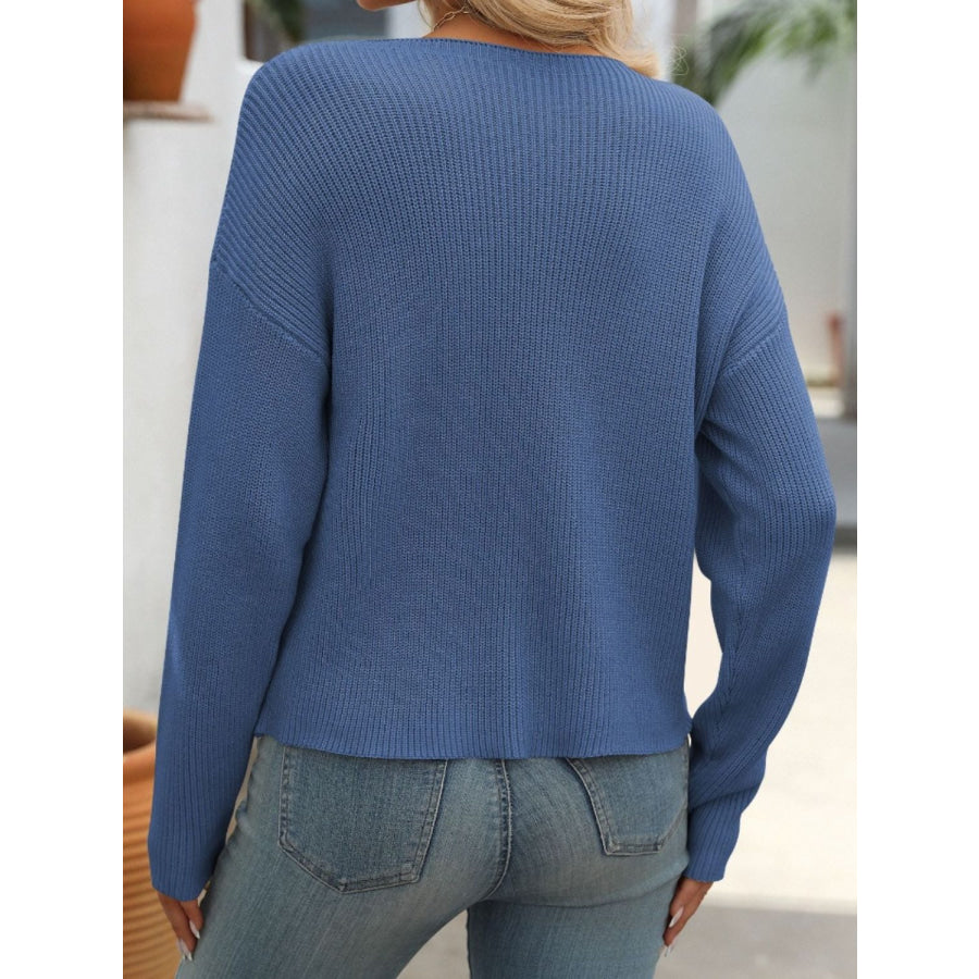 Round Neck Long Sleeve Sweater Apparel and Accessories