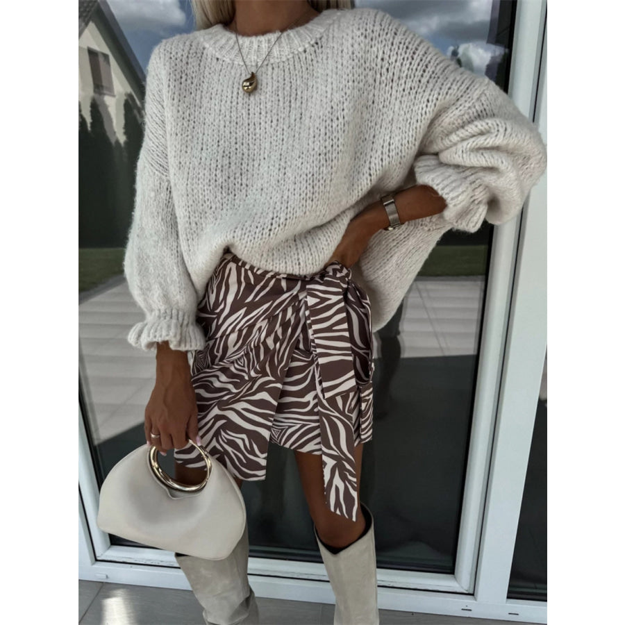 Round Neck Long Sleeve Sweater Apparel and Accessories