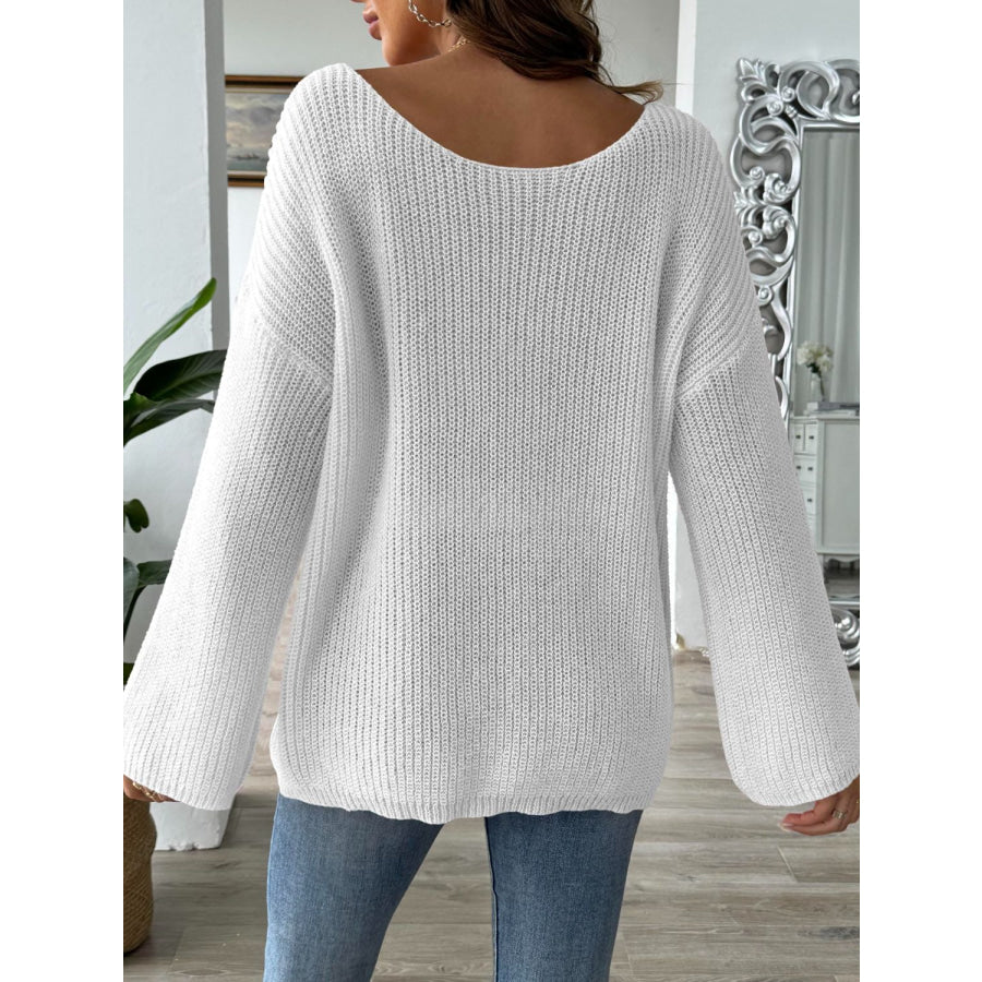 Round Neck Long Sleeve Sweater Apparel and Accessories