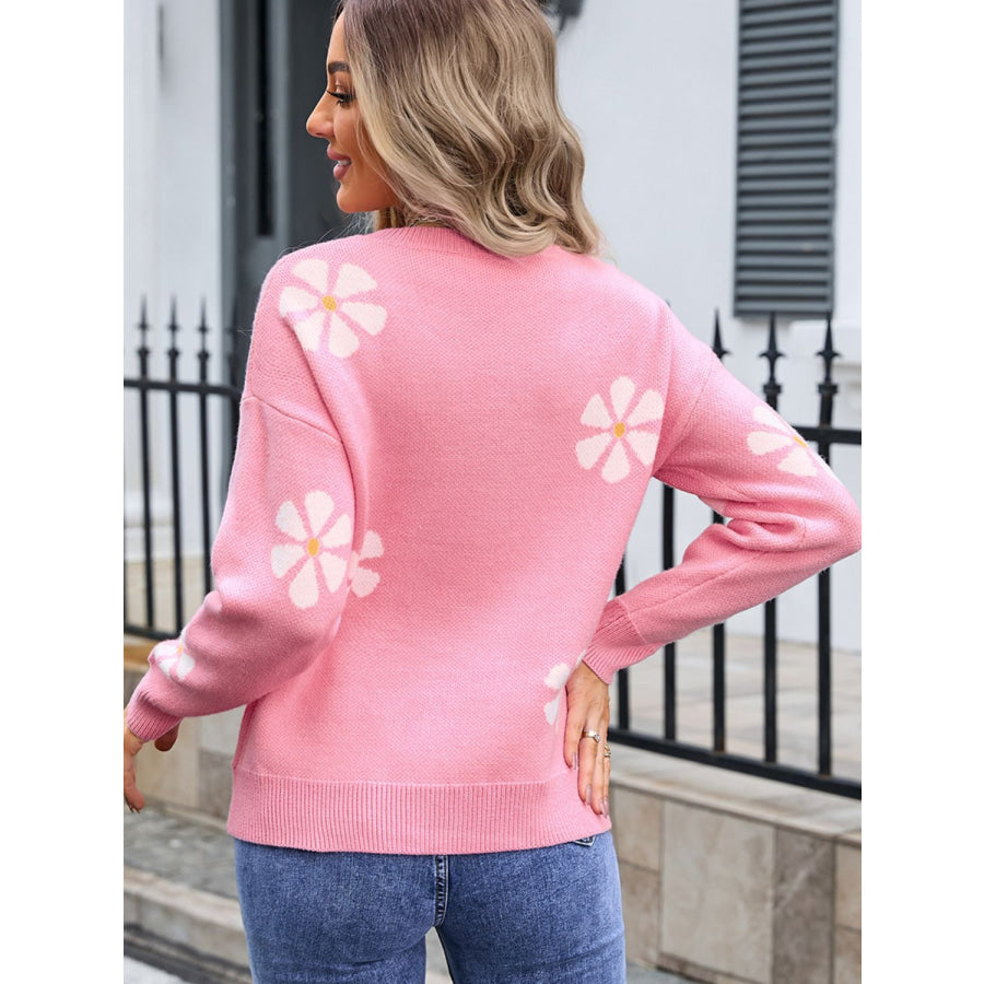 Round Neck Long Sleeve Sweater Apparel and Accessories