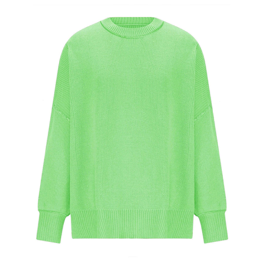 Round Neck Long Sleeve Sweater Apparel and Accessories