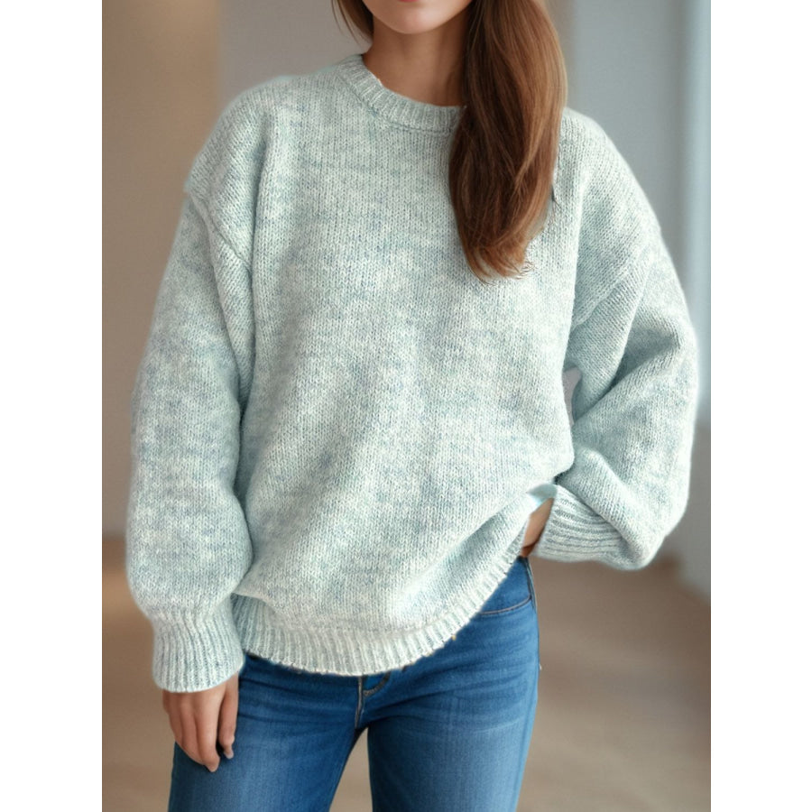 Round Neck Long Sleeve Sweater Apparel and Accessories