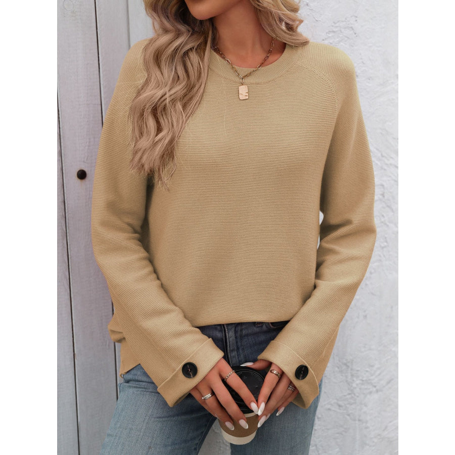 Round Neck Long Sleeve Sweater Apparel and Accessories