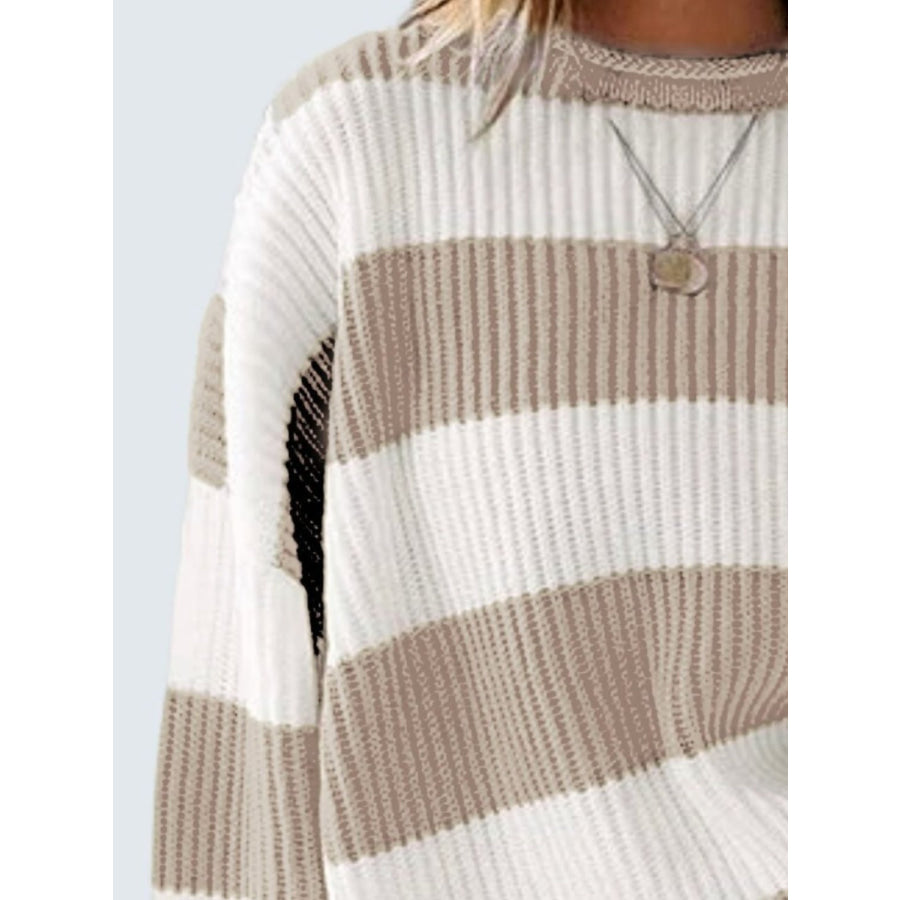 Round Neck Long Sleeve Sweater Apparel and Accessories