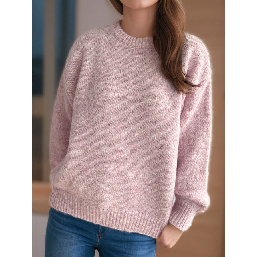 Round Neck Long Sleeve Sweater Apparel and Accessories