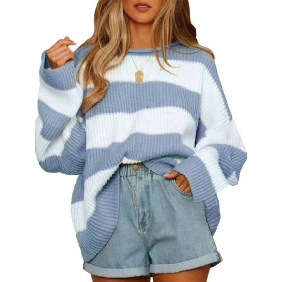 Round Neck Long Sleeve Sweater Apparel and Accessories