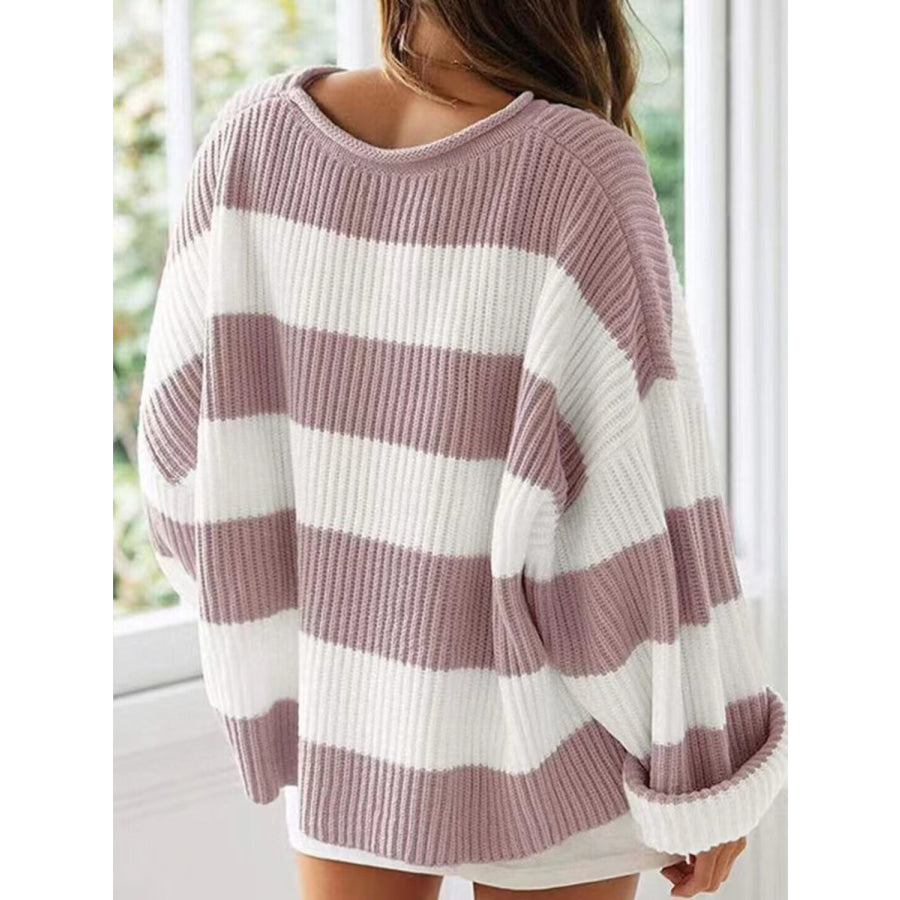 Round Neck Long Sleeve Sweater Apparel and Accessories