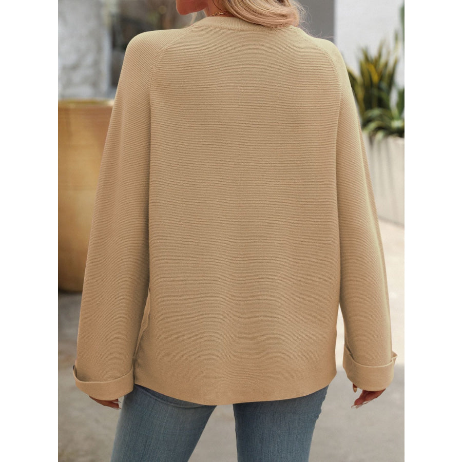 Round Neck Long Sleeve Sweater Apparel and Accessories