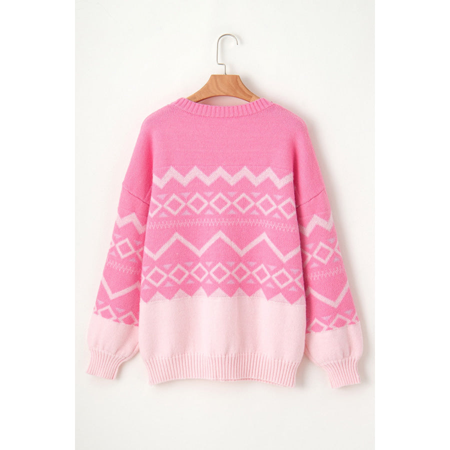 Round Neck Long Sleeve Sweater Apparel and Accessories