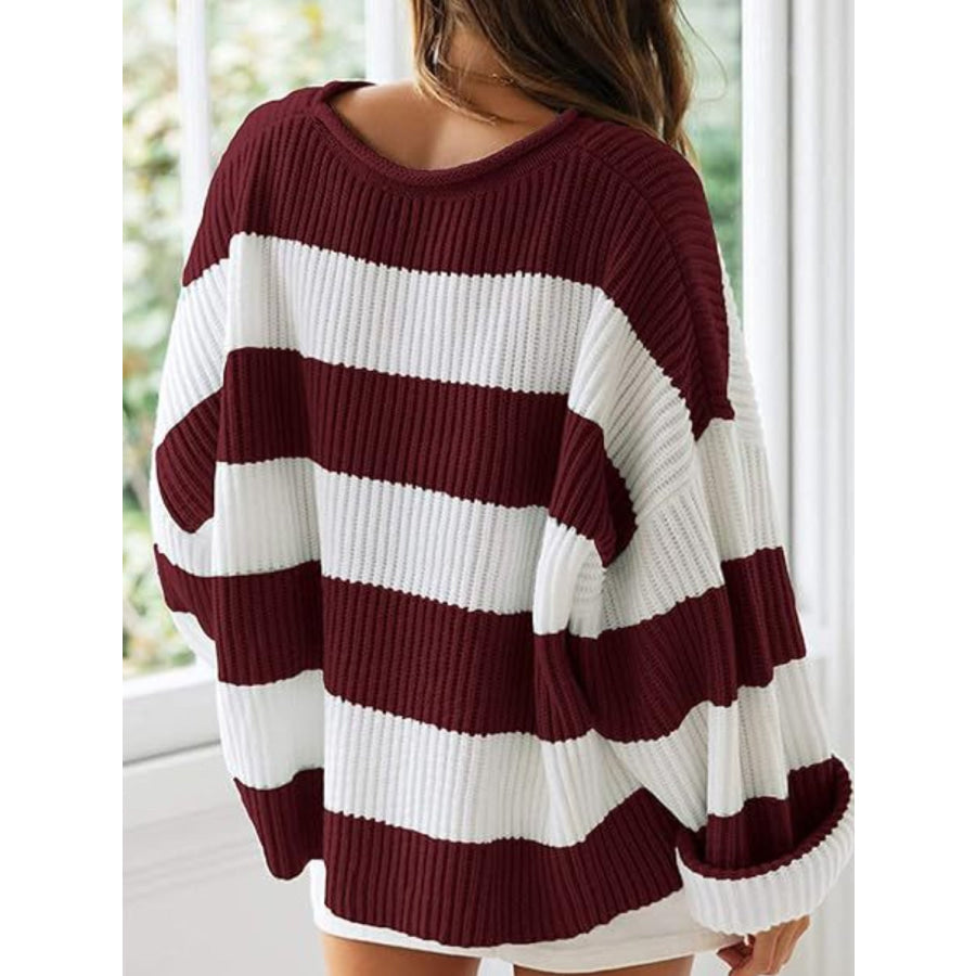 Round Neck Long Sleeve Sweater Apparel and Accessories