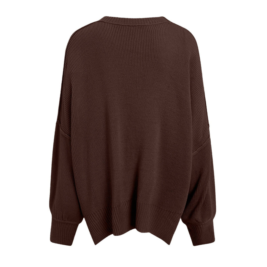 Round Neck Long Sleeve Sweater Apparel and Accessories