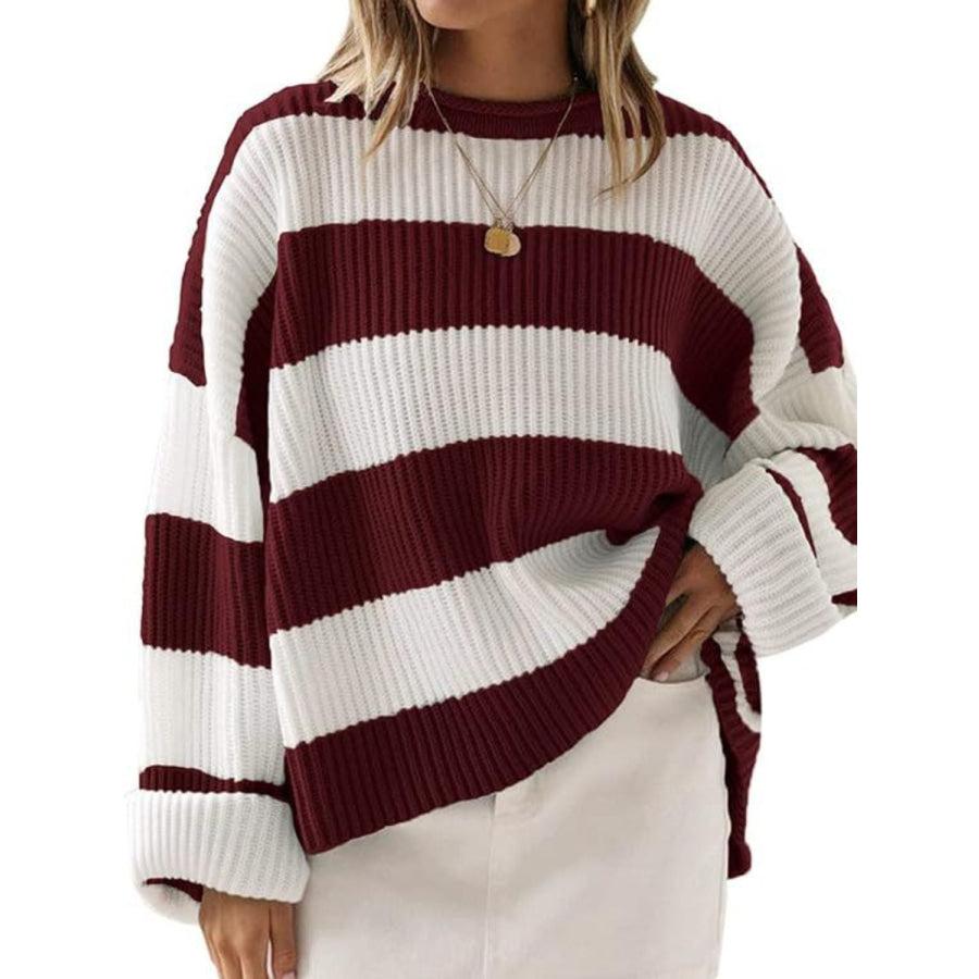 Round Neck Long Sleeve Sweater Apparel and Accessories