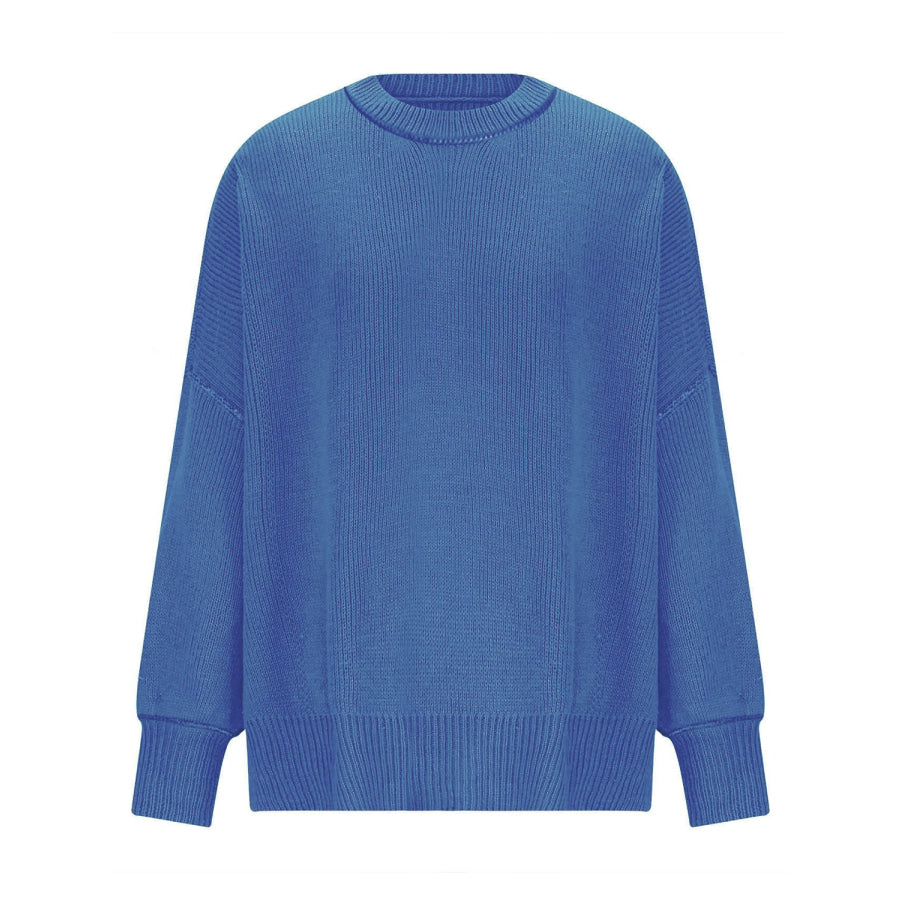 Round Neck Long Sleeve Sweater Apparel and Accessories