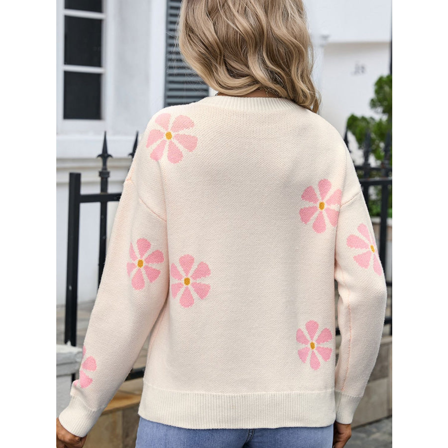 Round Neck Long Sleeve Sweater Apparel and Accessories