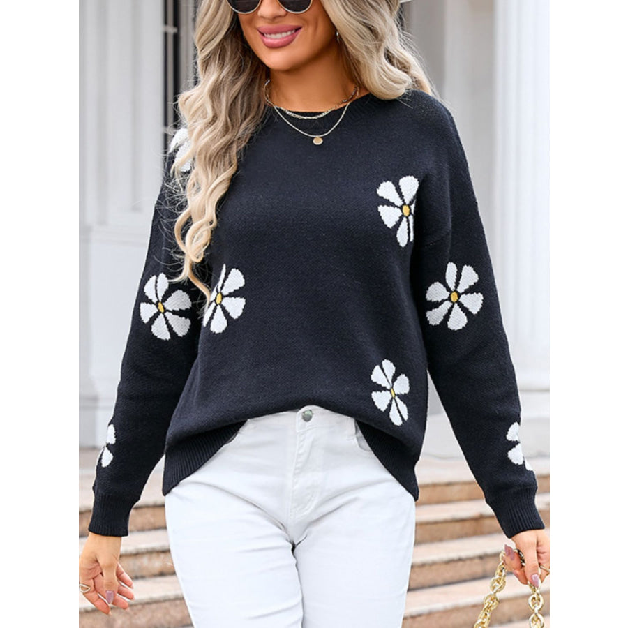 Round Neck Long Sleeve Sweater Apparel and Accessories