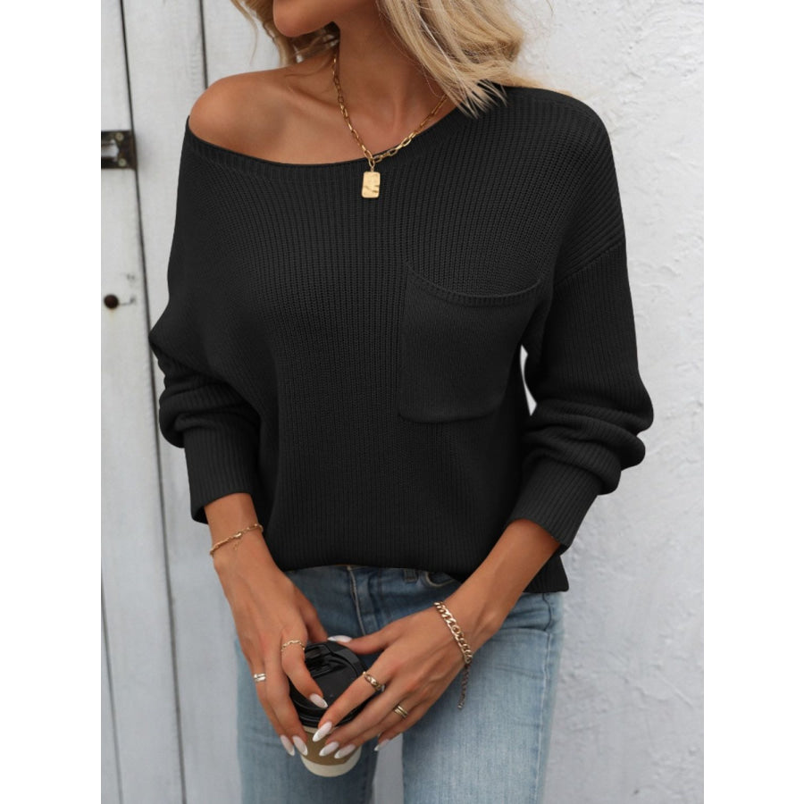 Round Neck Long Sleeve Sweater Apparel and Accessories