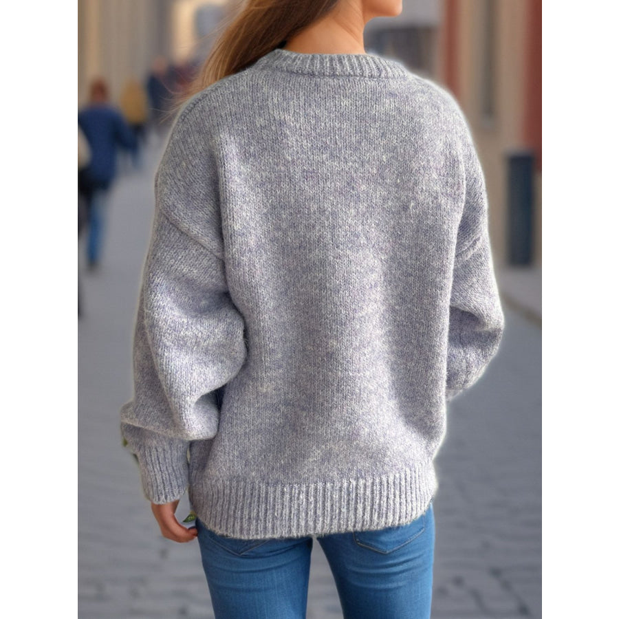 Round Neck Long Sleeve Sweater Apparel and Accessories