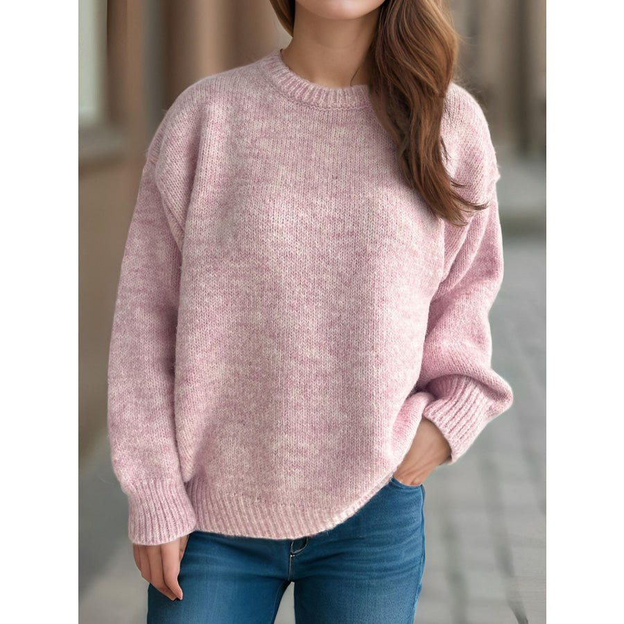 Round Neck Long Sleeve Sweater Apparel and Accessories