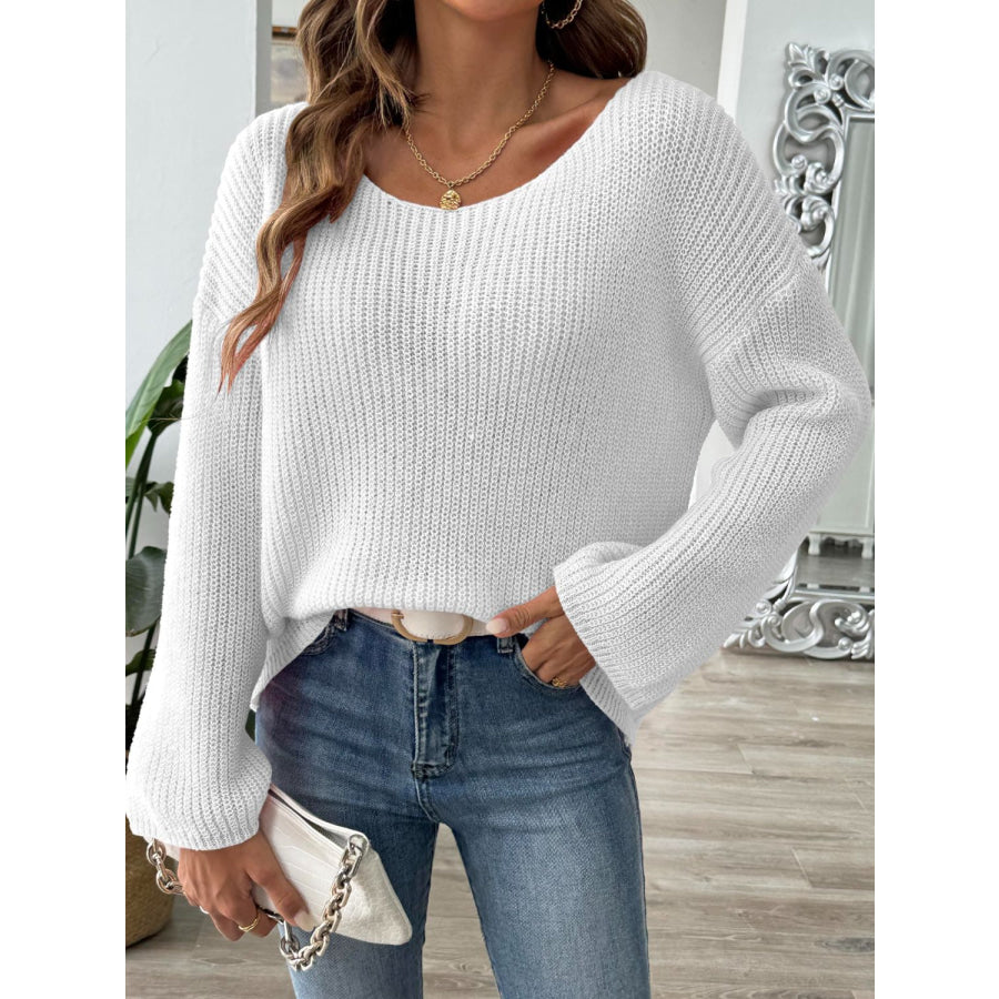 Round Neck Long Sleeve Sweater Apparel and Accessories