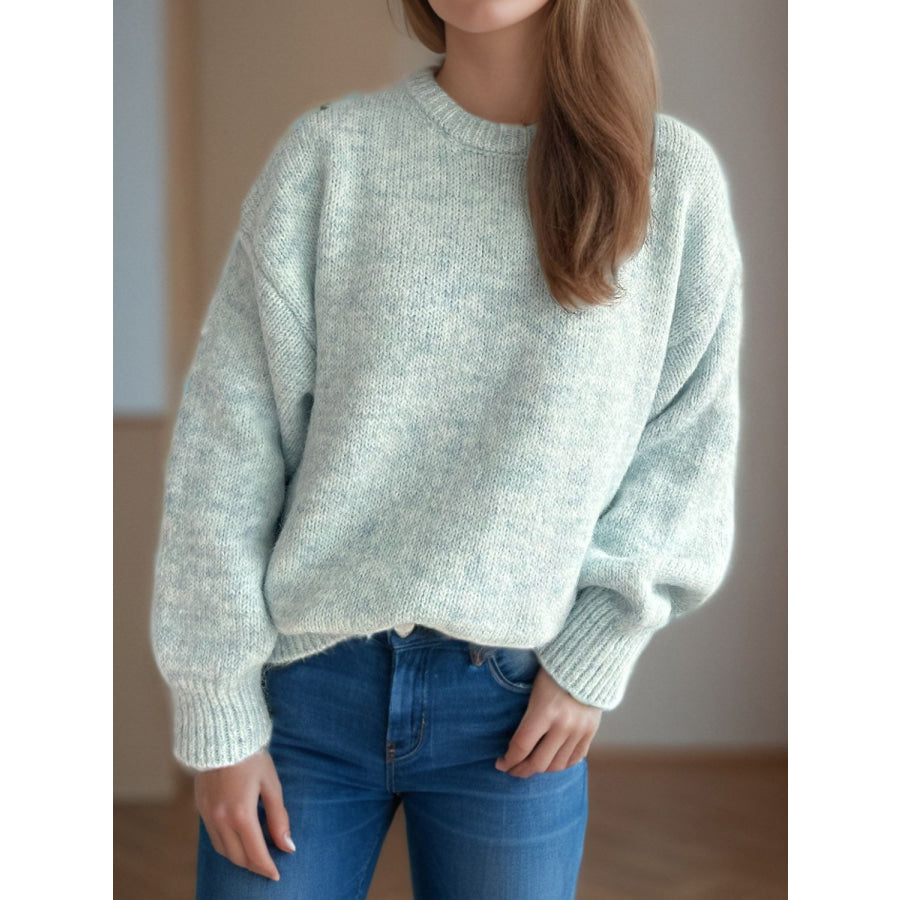 Round Neck Long Sleeve Sweater Apparel and Accessories