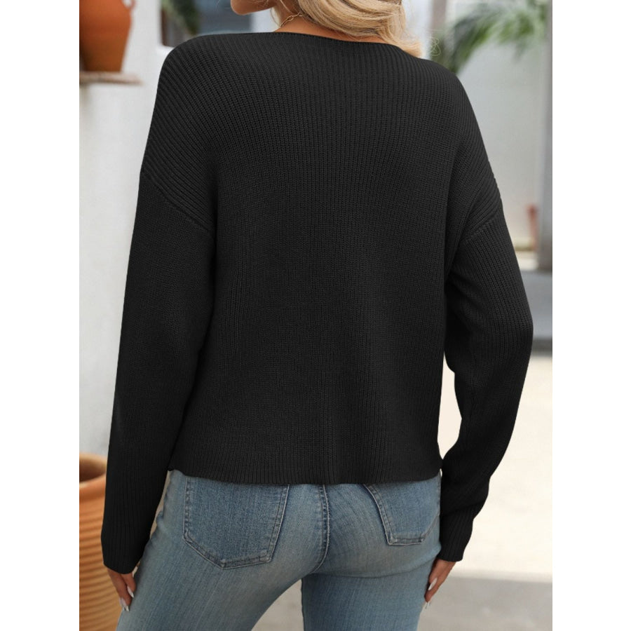 Round Neck Long Sleeve Sweater Apparel and Accessories