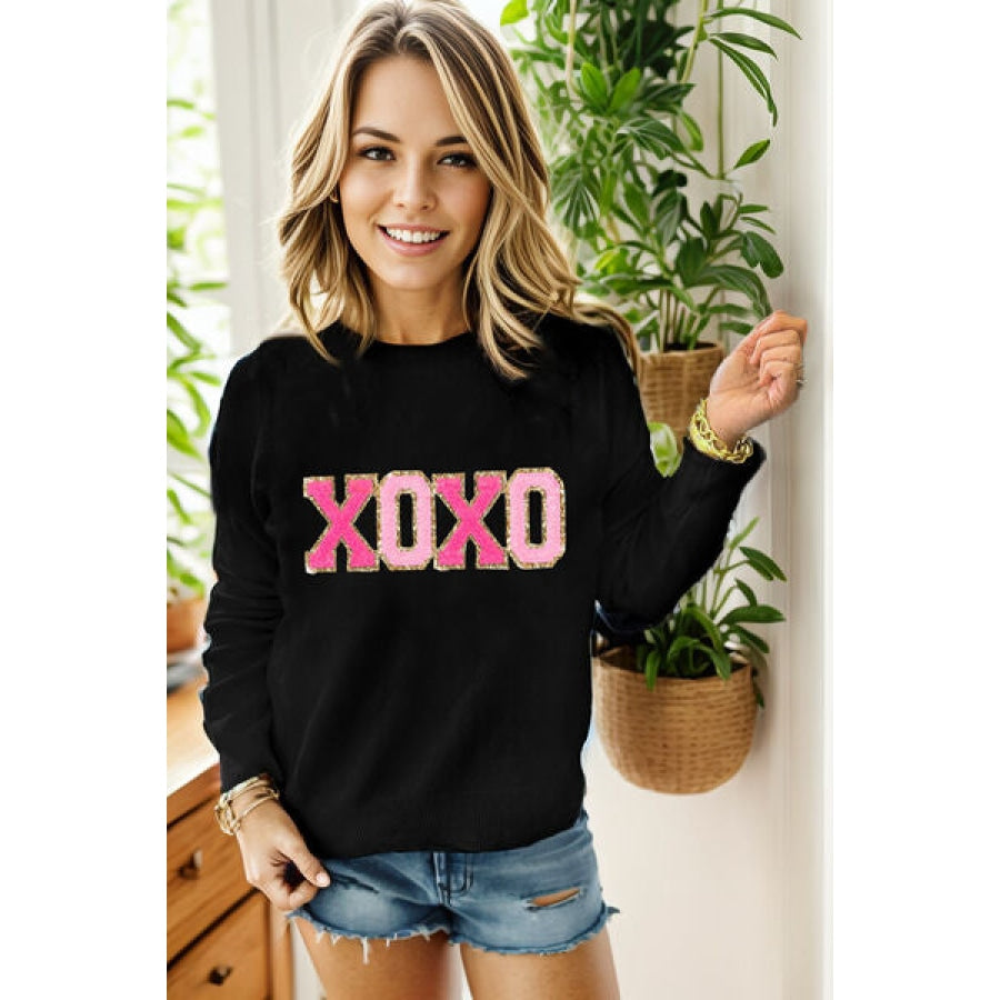 Round Neck Long Sleeve Sweater Apparel and Accessories