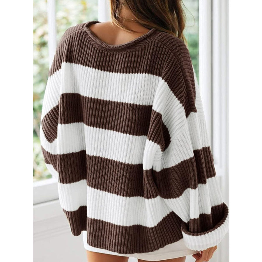 Round Neck Long Sleeve Sweater Apparel and Accessories