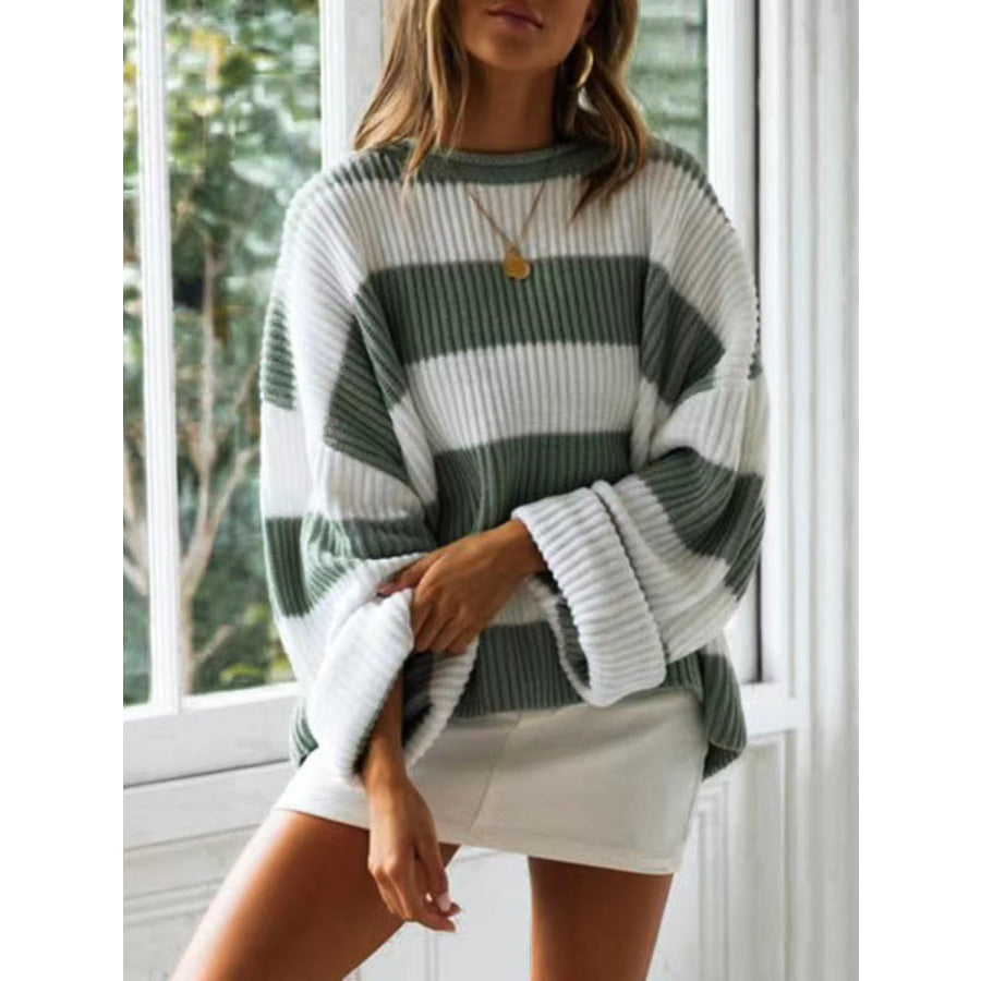 Round Neck Long Sleeve Sweater Apparel and Accessories