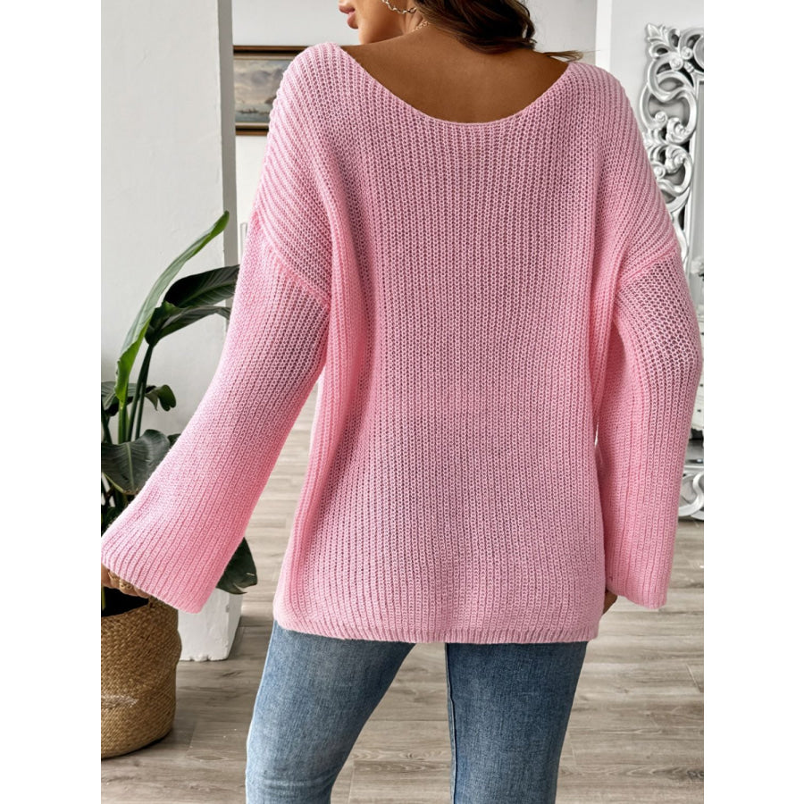 Round Neck Long Sleeve Sweater Apparel and Accessories