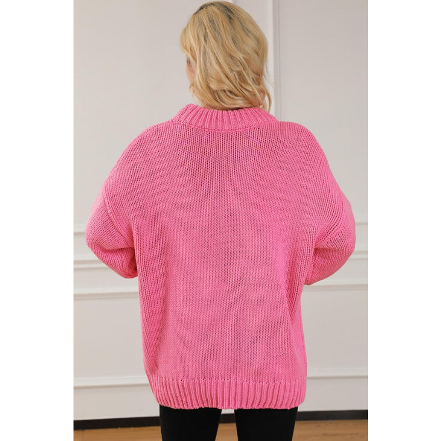 Round Neck Long Sleeve Sweater Clothing