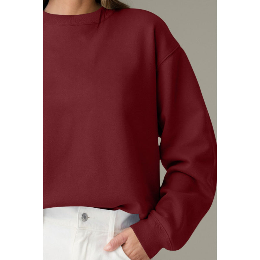 Round Neck Long Sleeve Sweatshirt Apparel and Accessories