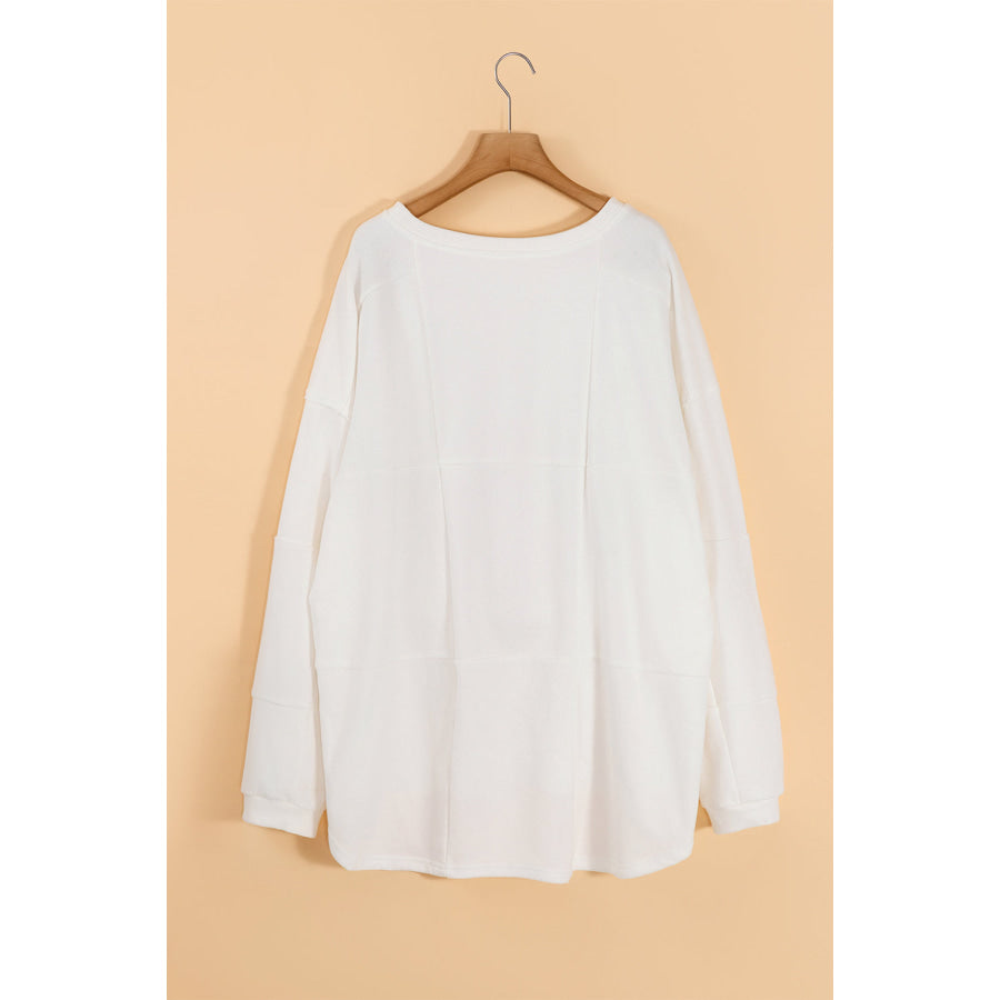 Round Neck Long Sleeve Sweatshirt Apparel and Accessories