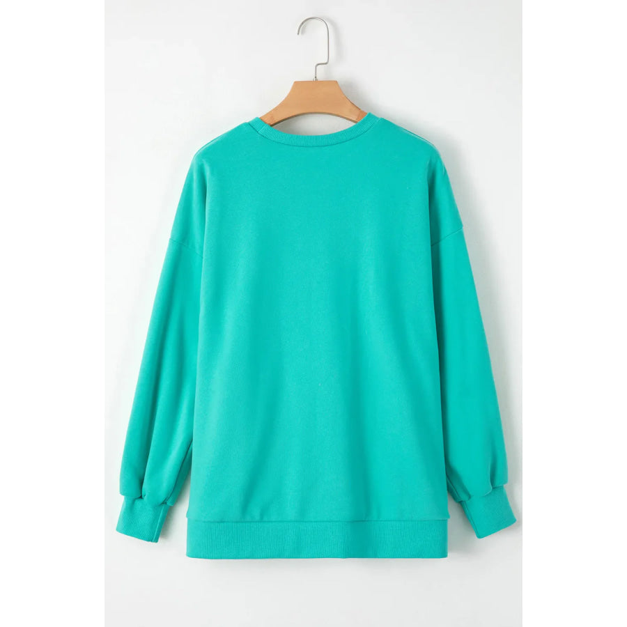 Round Neck Long Sleeve Sweatshirt Apparel and Accessories