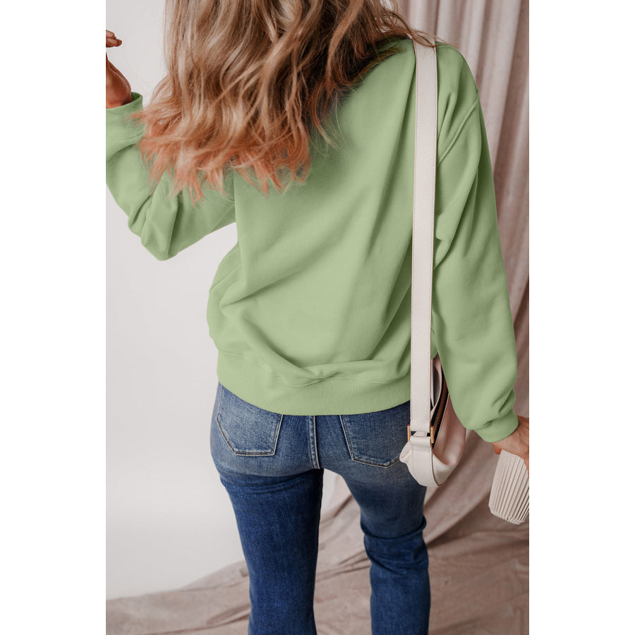 Round Neck Long Sleeve Sweatshirt Apparel and Accessories