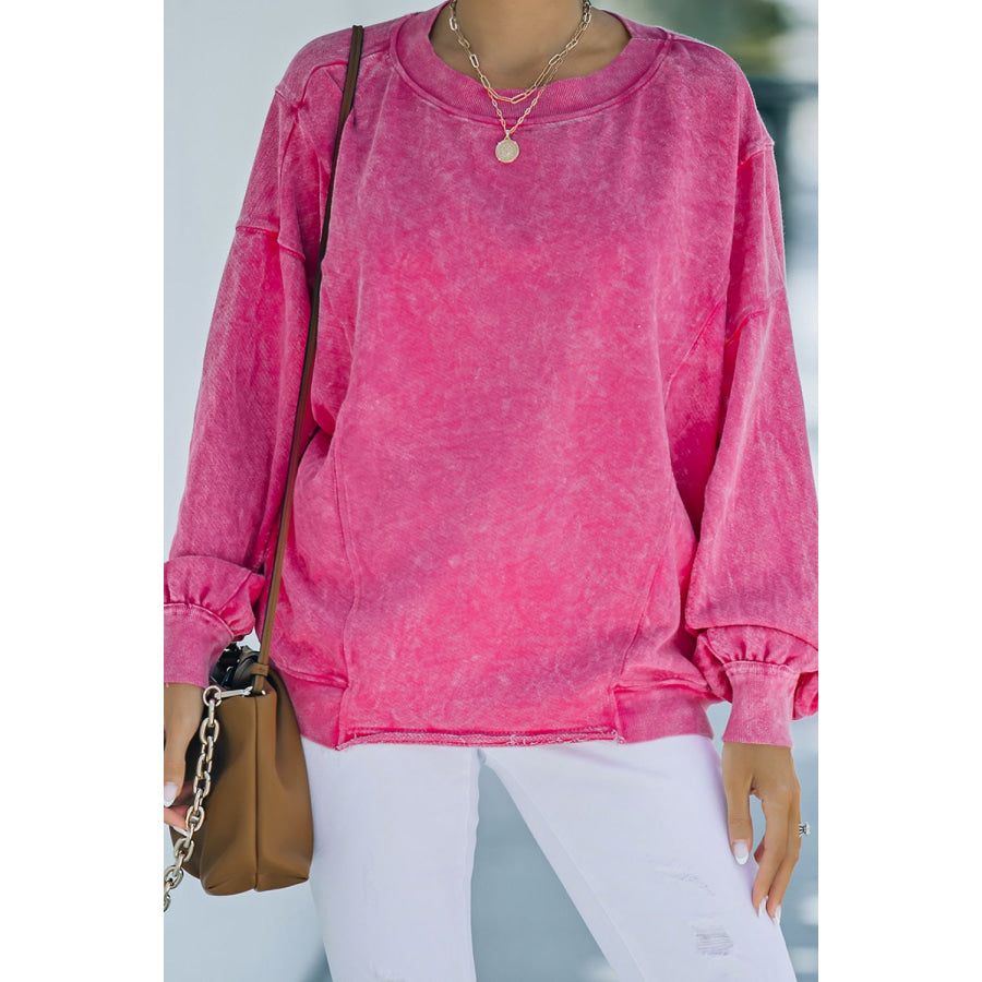 Round Neck Long Sleeve Sweatshirt Apparel and Accessories