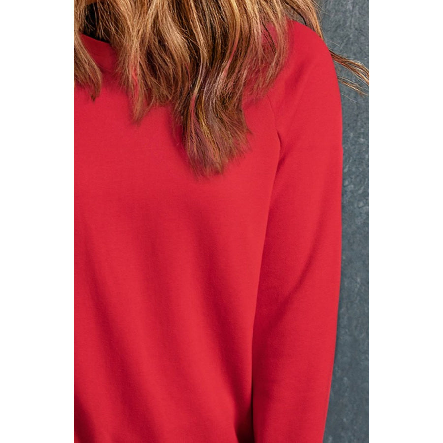 Round Neck Long Sleeve Sweatshirt Apparel and Accessories