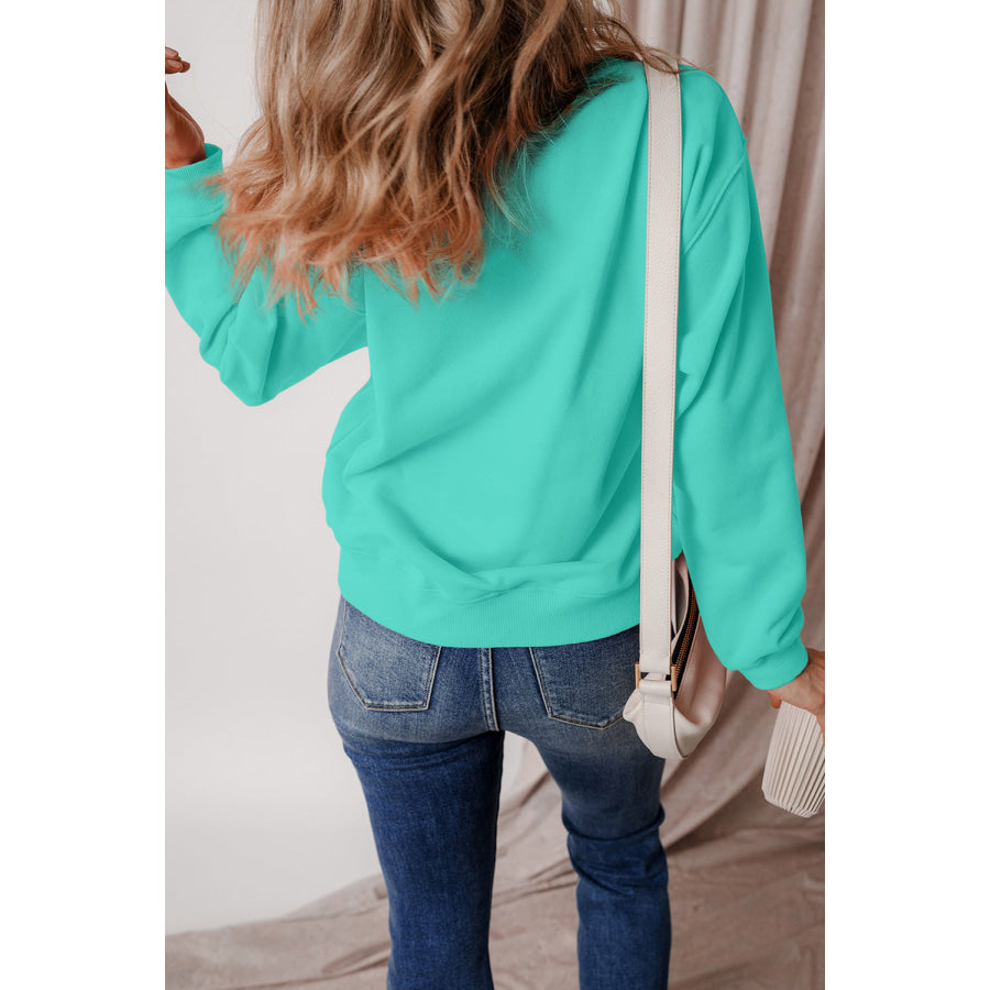 Round Neck Long Sleeve Sweatshirt Apparel and Accessories