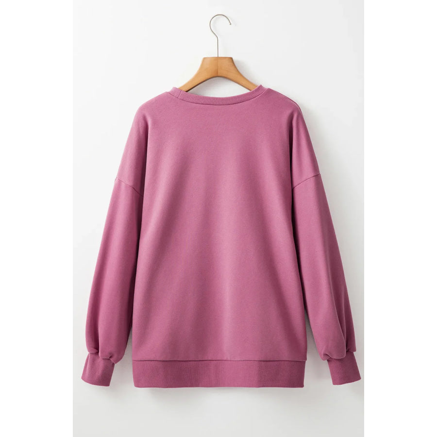 Round Neck Long Sleeve Sweatshirt Apparel and Accessories