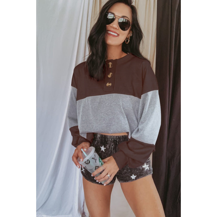 Round Neck Long Sleeve Sweatshirt Apparel and Accessories