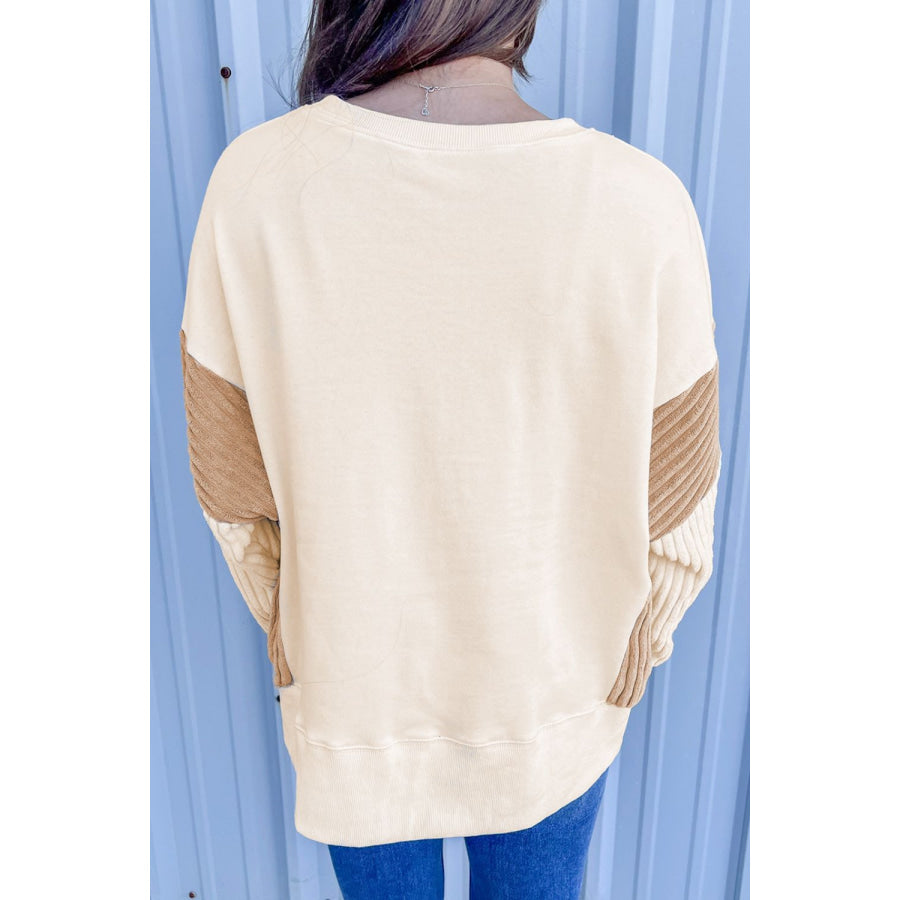 Round Neck Long Sleeve Sweatshirt Apparel and Accessories