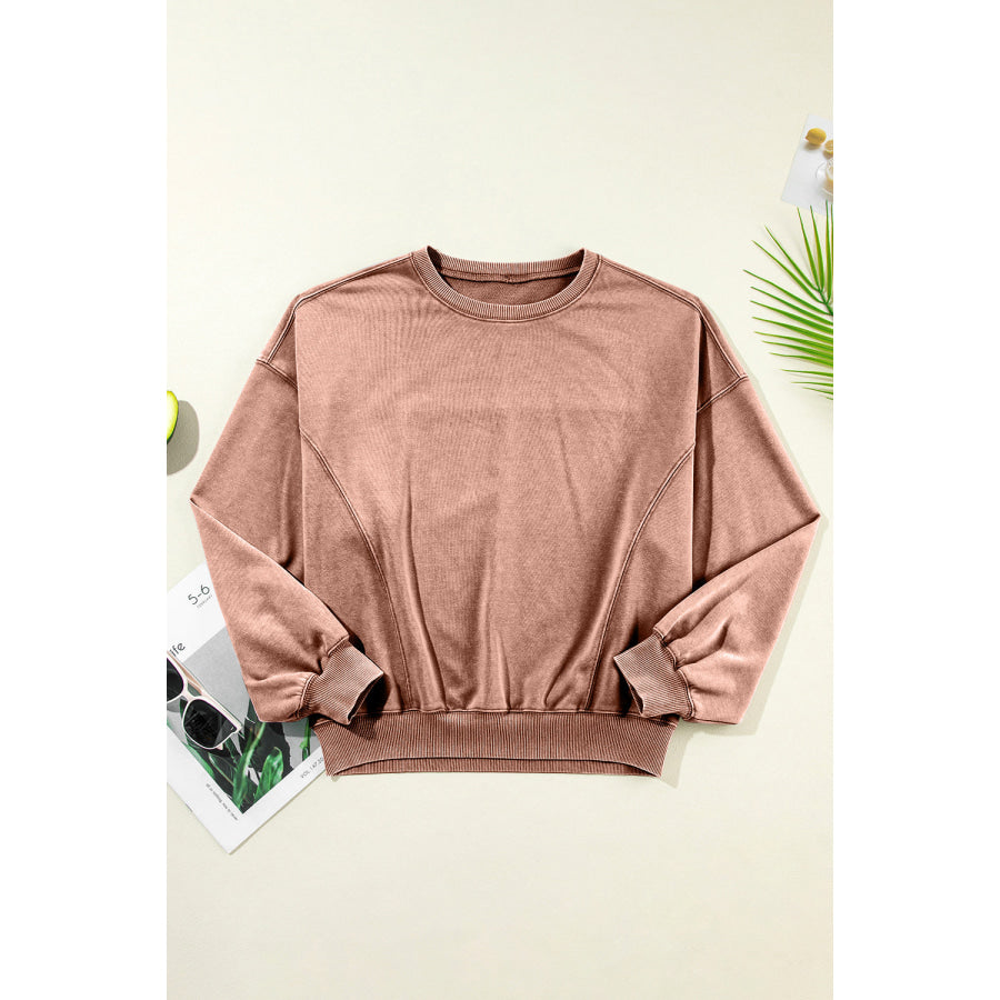 Round Neck Long Sleeve Sweatshirt Apparel and Accessories