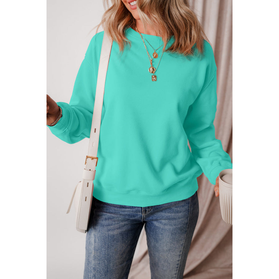 Round Neck Long Sleeve Sweatshirt Apparel and Accessories