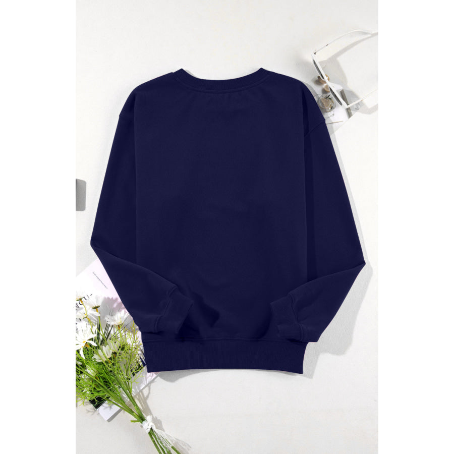 Round Neck Long Sleeve Sweatshirt Apparel and Accessories
