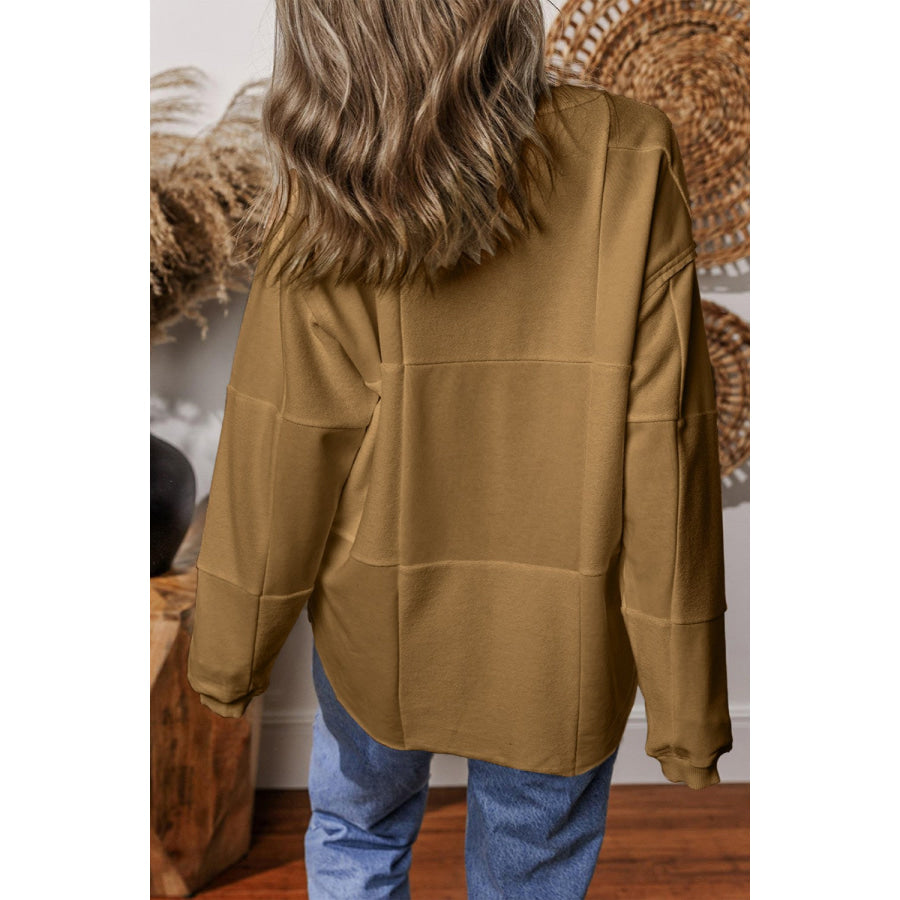 Round Neck Long Sleeve Sweatshirt Apparel and Accessories