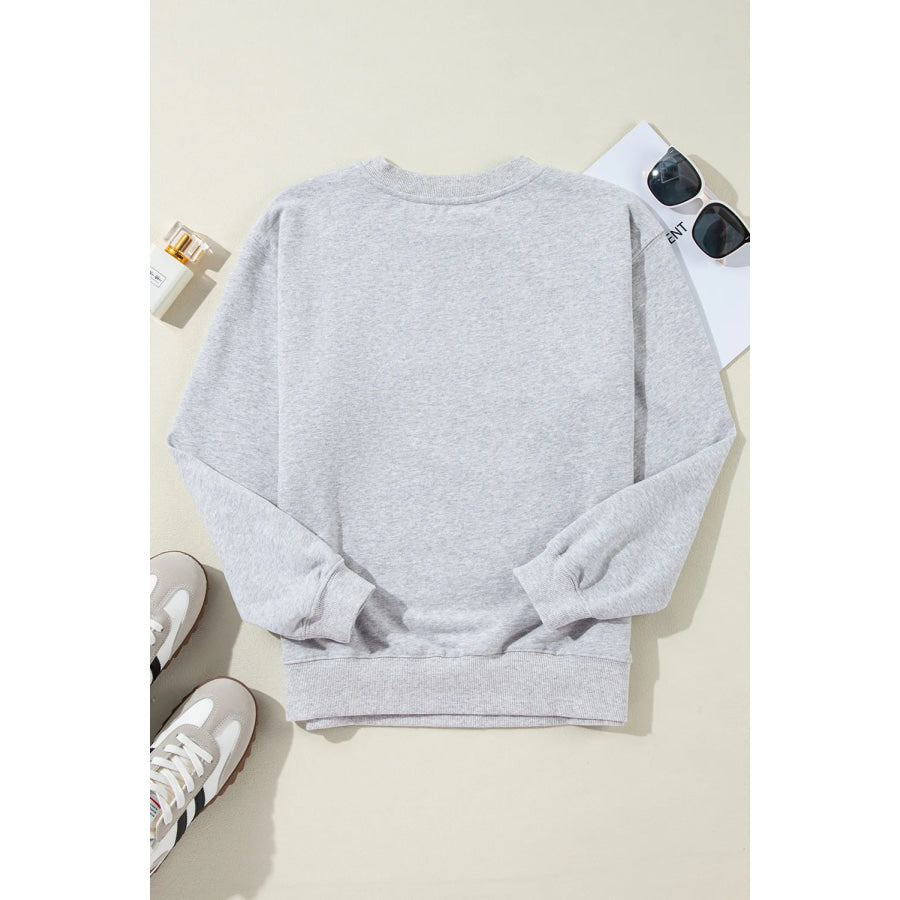 Round Neck Long Sleeve Sweatshirt Apparel and Accessories