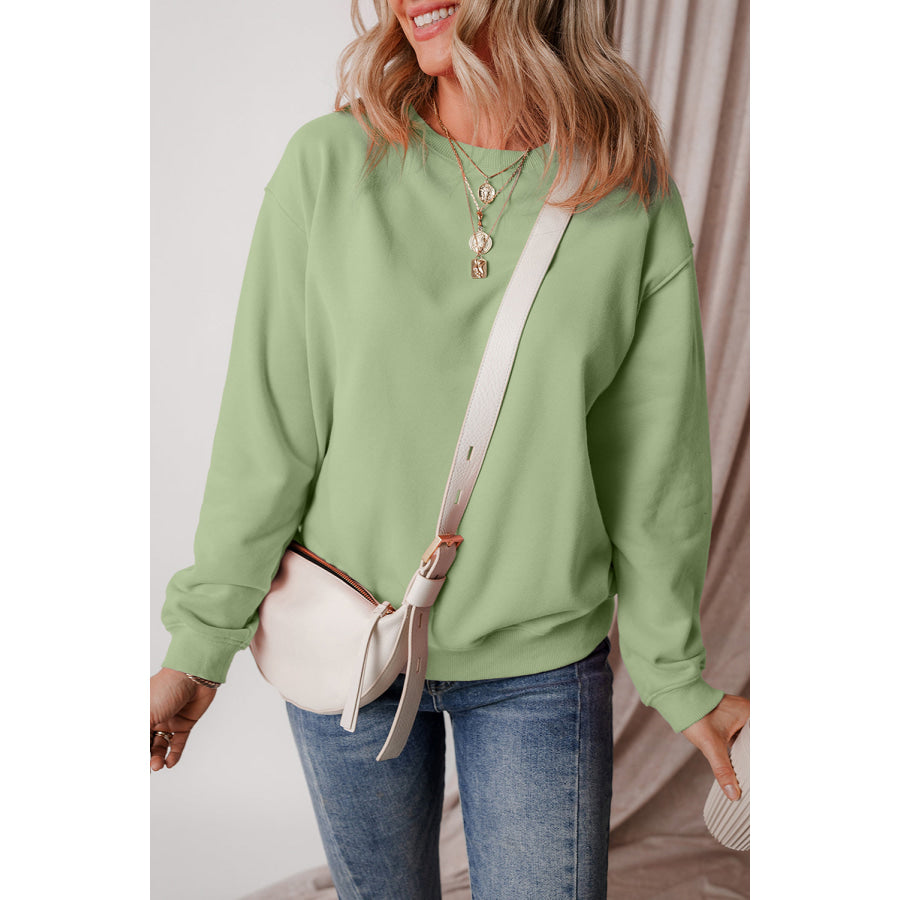 Round Neck Long Sleeve Sweatshirt Apparel and Accessories